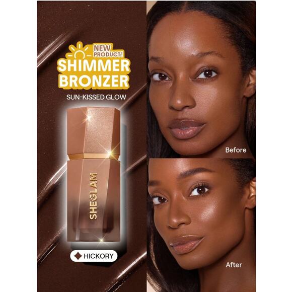 SHEGLAM Liquid Shimmer Bronzer – Hickory | Deep Neutral Brown | Luminous Sun - Picture 4 of 10